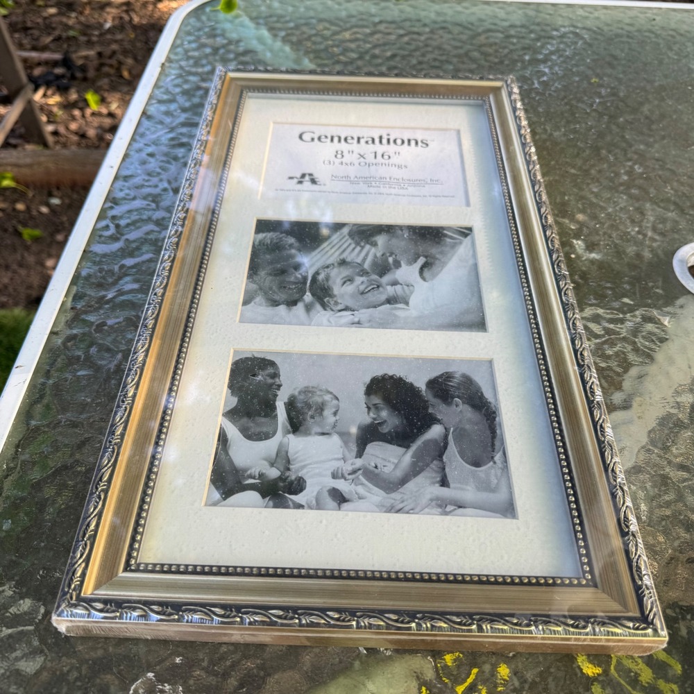 North American Enclosures Generations 8x16 Gold Bronze 3-Opening 4x6 Photo Frame